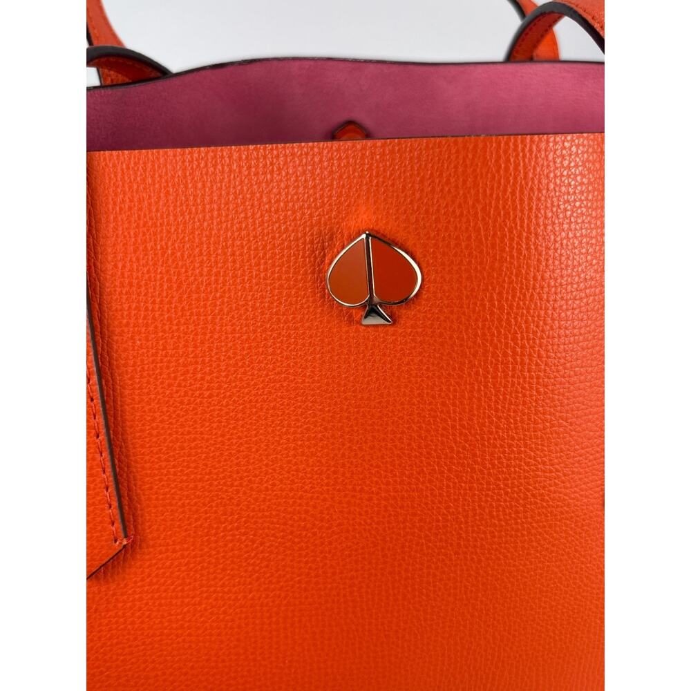 EUC Kate Spade Molly Leather Tote Bag Medium Shoulder Bag ORANGE Handbag Satchel - Picture 5 of 12